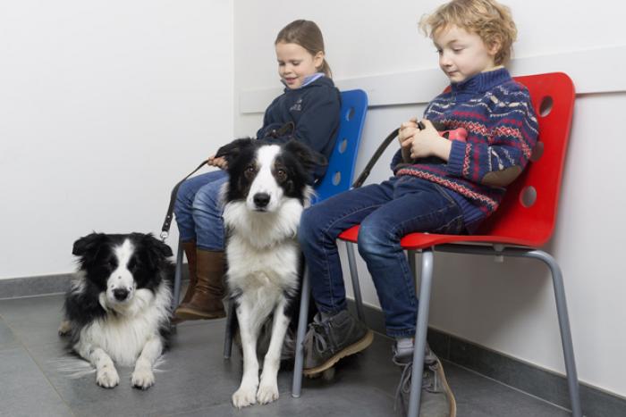 Kinderen in wachtzaal 